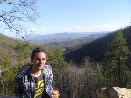 Ben looking out over the Smokey Mountains