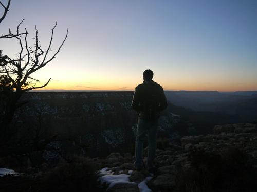 Col watching the sunset over the Grand Canyon