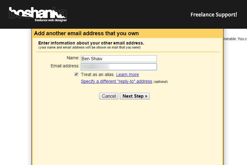 Add another email address that you own